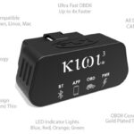 Kiwi 3 OBD2 adapter plugged into car port, highlighting its small size and discreet design