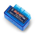 ELM327 Mini OBD2 Bluetooth Adapter for car diagnostics, commonly used with ESP32 for reading vehicle data wirelessly.