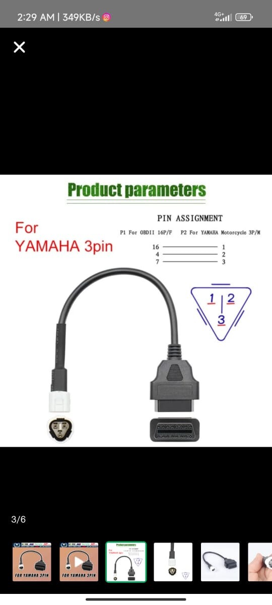 Motorcycle OBD2 Adapter Cable