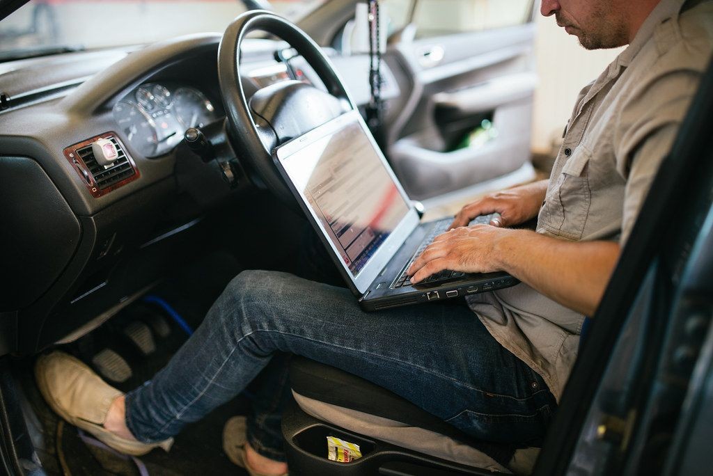 OBD2 scanner in use for car diagnostics