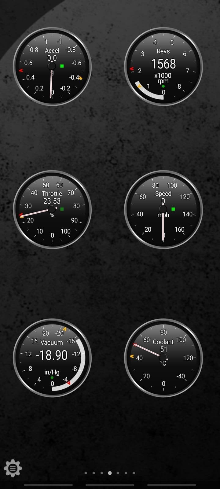 Torque app displaying real-time coolant temperature reading from Kawasaki V650 via OBD2.