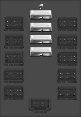 Center Instrument Panel Fuse Block Top View Diagram for 2007 Cadillac Escalade