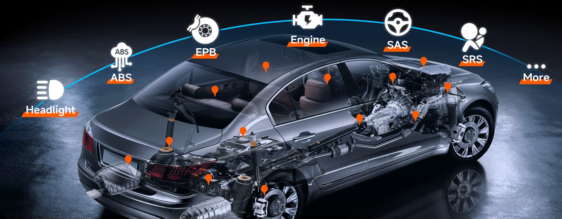 OBDII Scanner Connecting to Car Port for O2 Sensor Test