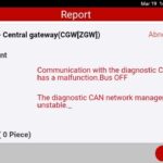 OBD2 Scanner Display Showing Stored Fault Codes