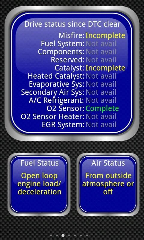 Torque Pro App Interface displaying gauges and vehicle data