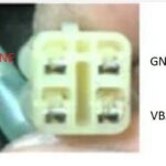 Face view of Kawasaki V650 OBD2 socket showing pin configuration.